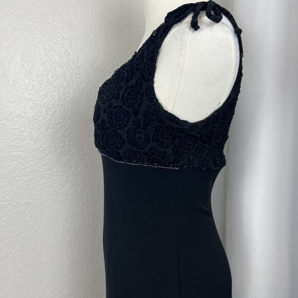 VTG Byer Too Midi Dress Size Small Rose Textured Babydoll Beaded Y2K Whimsigoth - Picture 5 of 16